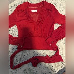 Anthropologie Silk Wrap Blouse
